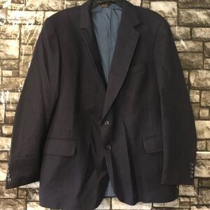 Men’s Two Piece Suit Royal Blue With White Pin Stripes